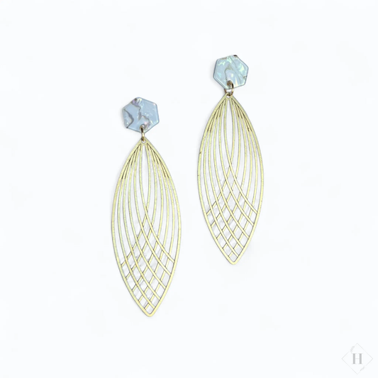 Statement ørering - Perlemor og messing Winther Design