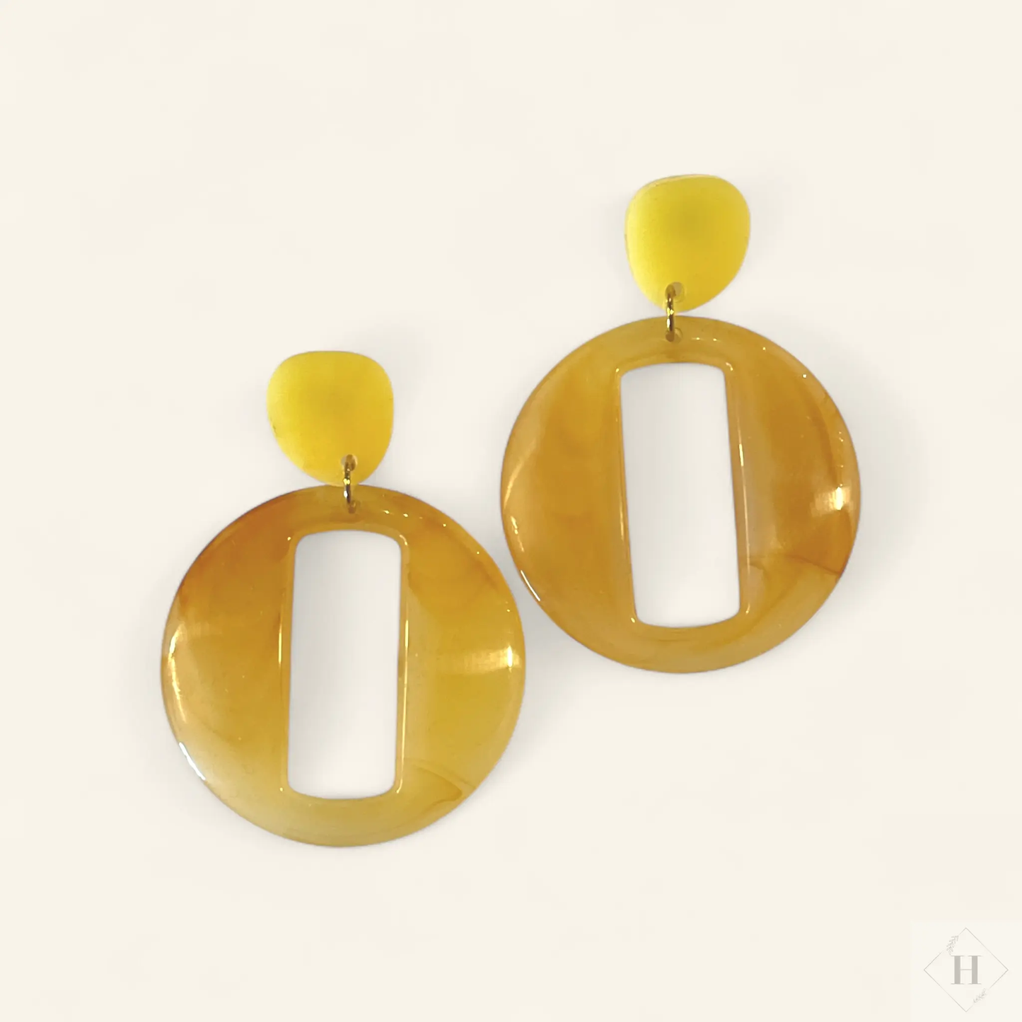 Statement øreringe - yellow amber Winther Design