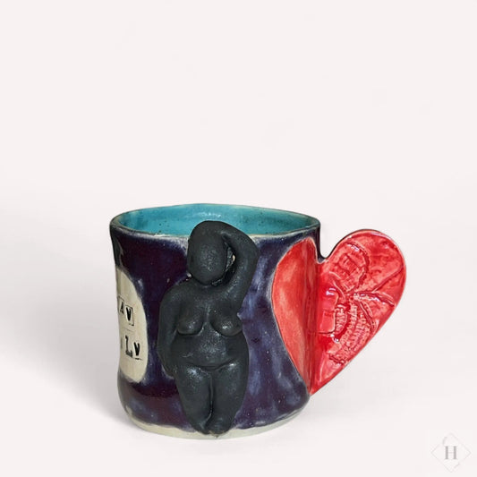 Krus med hjertehank og dame Lisbeth Børglum