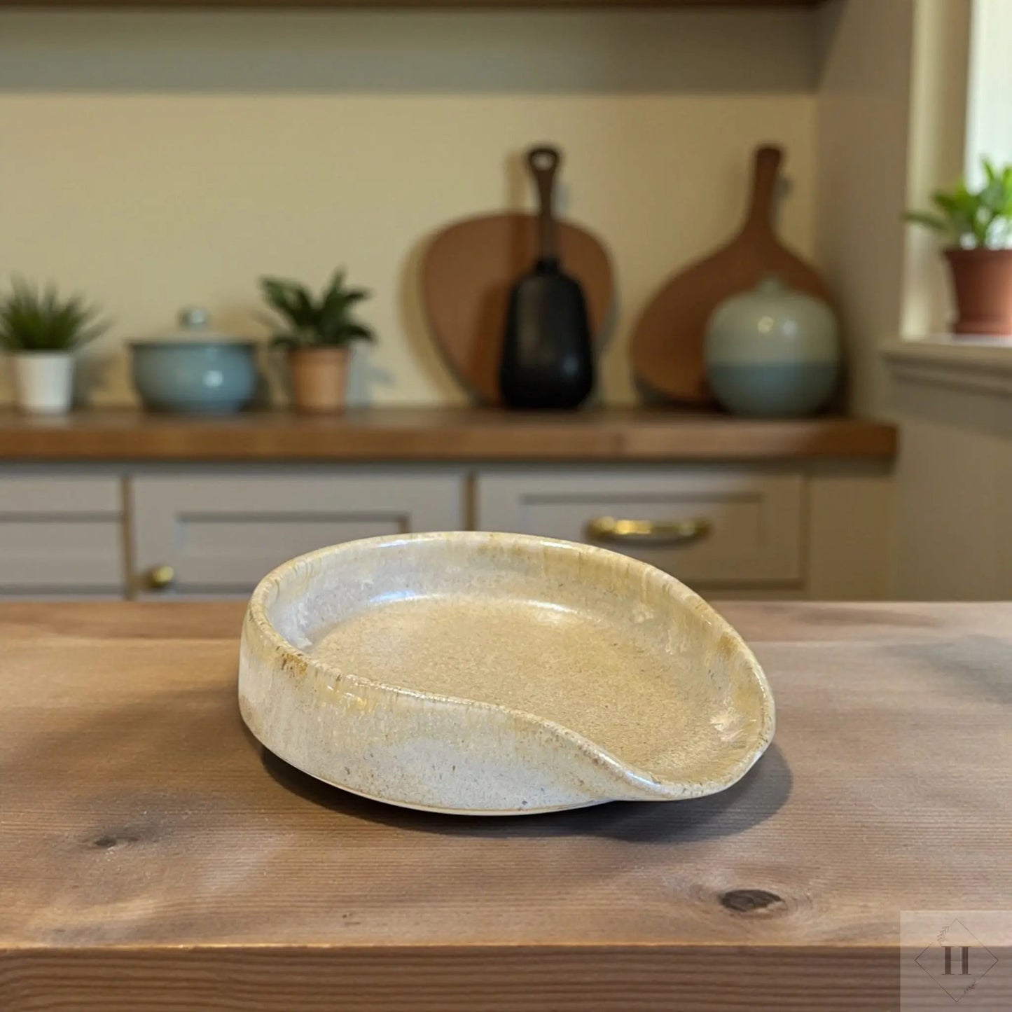 Spoon rest i keramik - latte Clay by Hornstrup