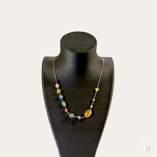 Halskæde med aventurin, citron Håndlavet af