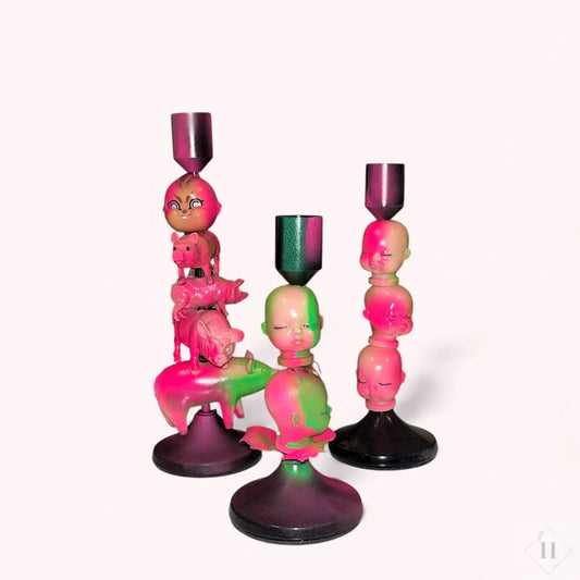 Sæt med tre stager - neon babyer Gitte Bramm