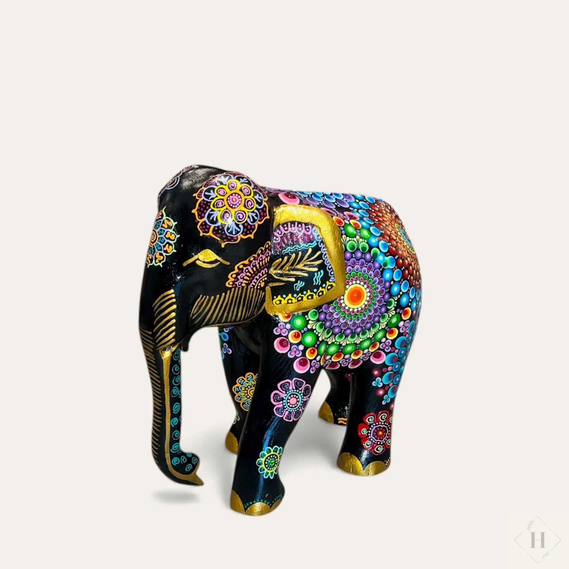 Dotart malet elefant - stor Zenjasworld