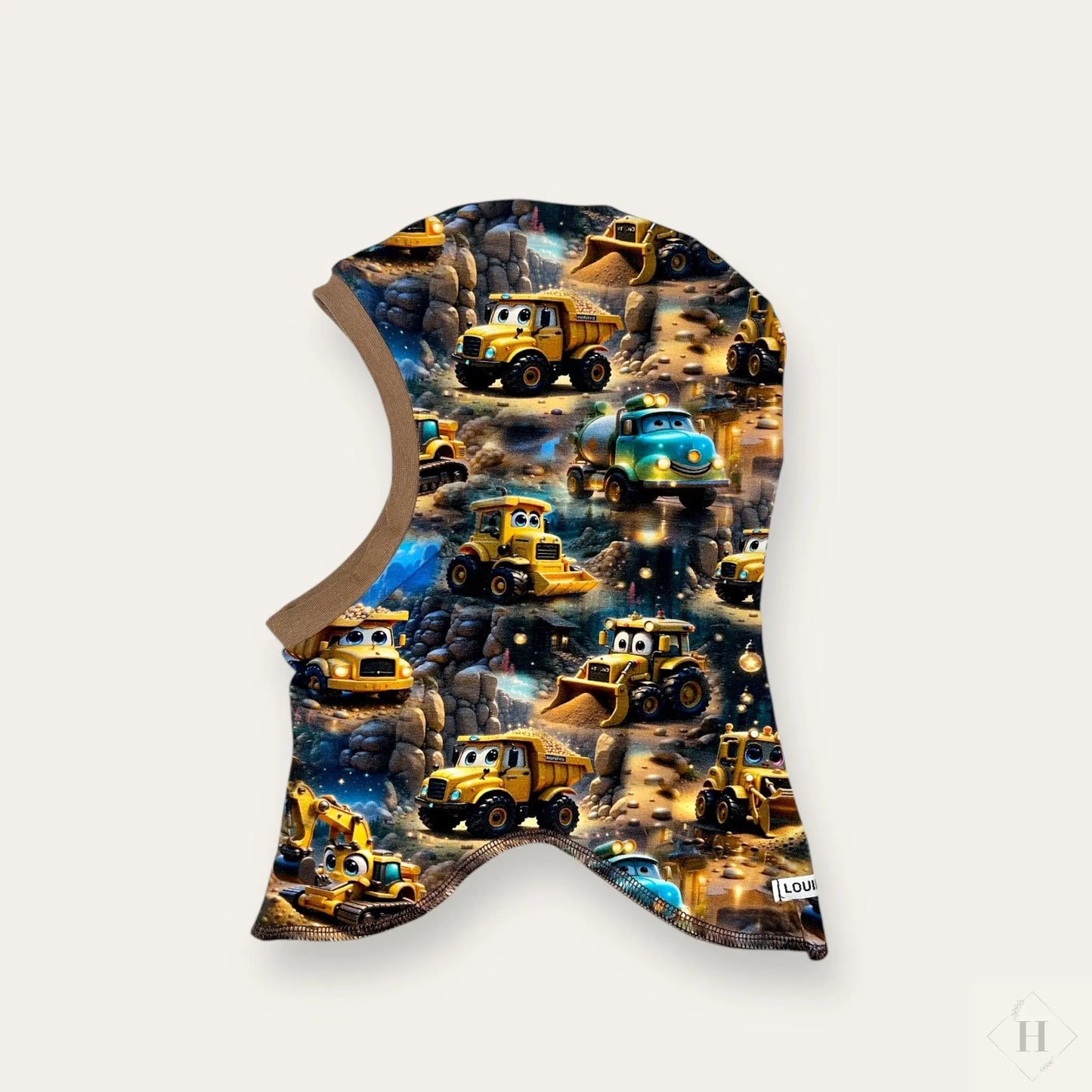 Håndlavet Baby Elefanthue Jersey Str 49-52 - Varm To-Lags Vinterhue 18 Mdr-4år Louifax