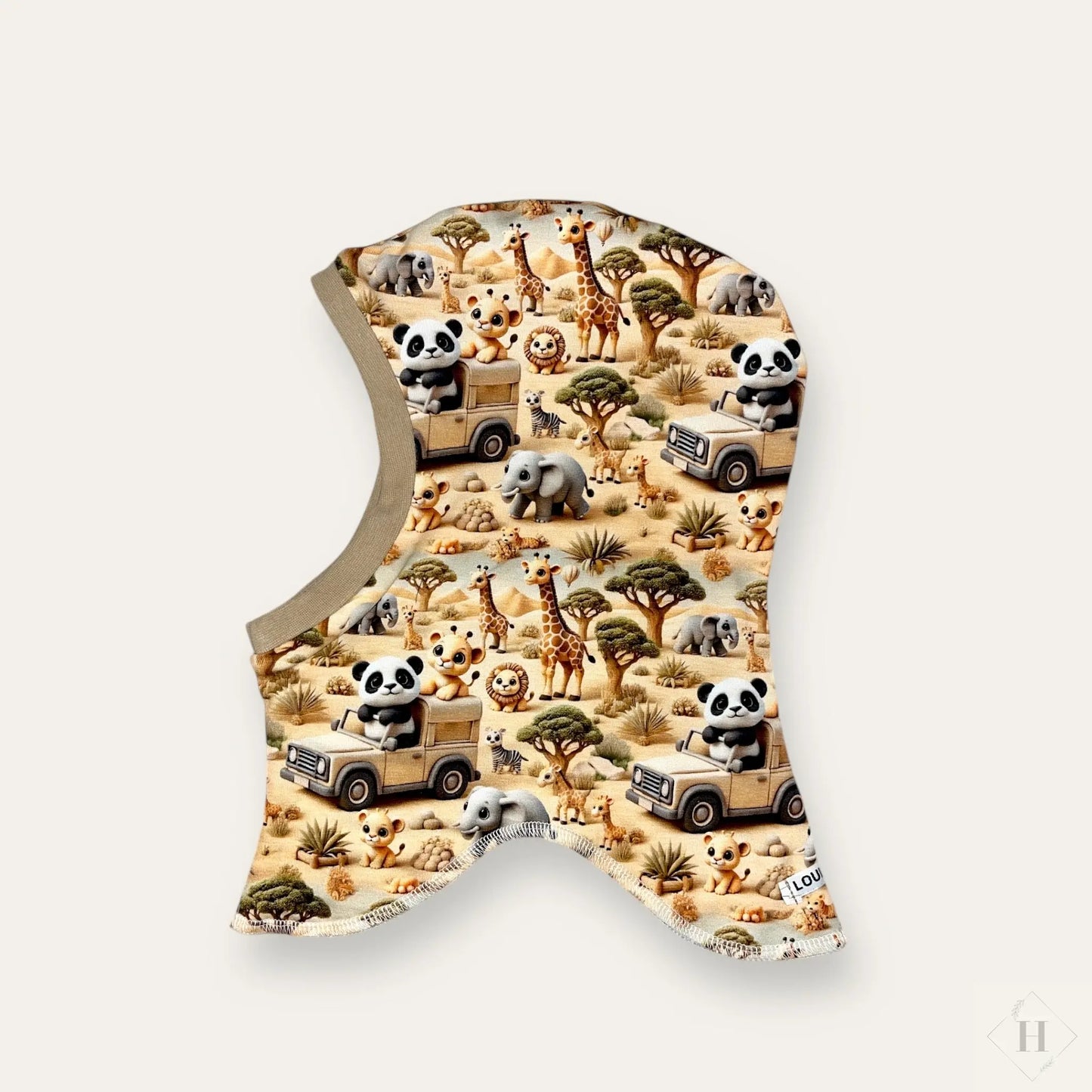 Håndlavet Baby Elefanthue Jersey Str 46-49 - Varm To-Lags Vinterhue 6-18 Måneder Louifax