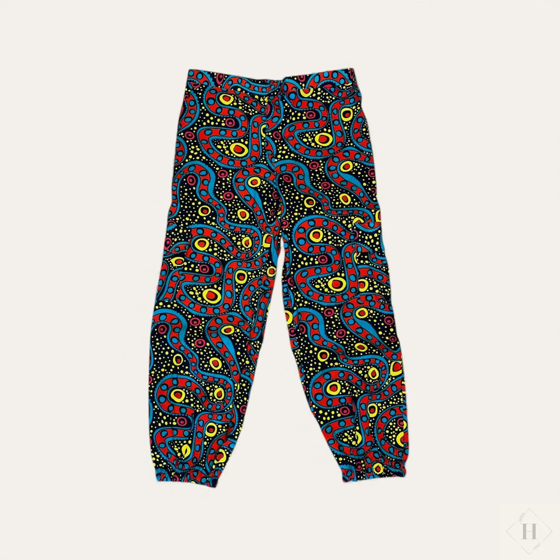 Cargo bukser i afrikansk print - str 46 Håndlavet af