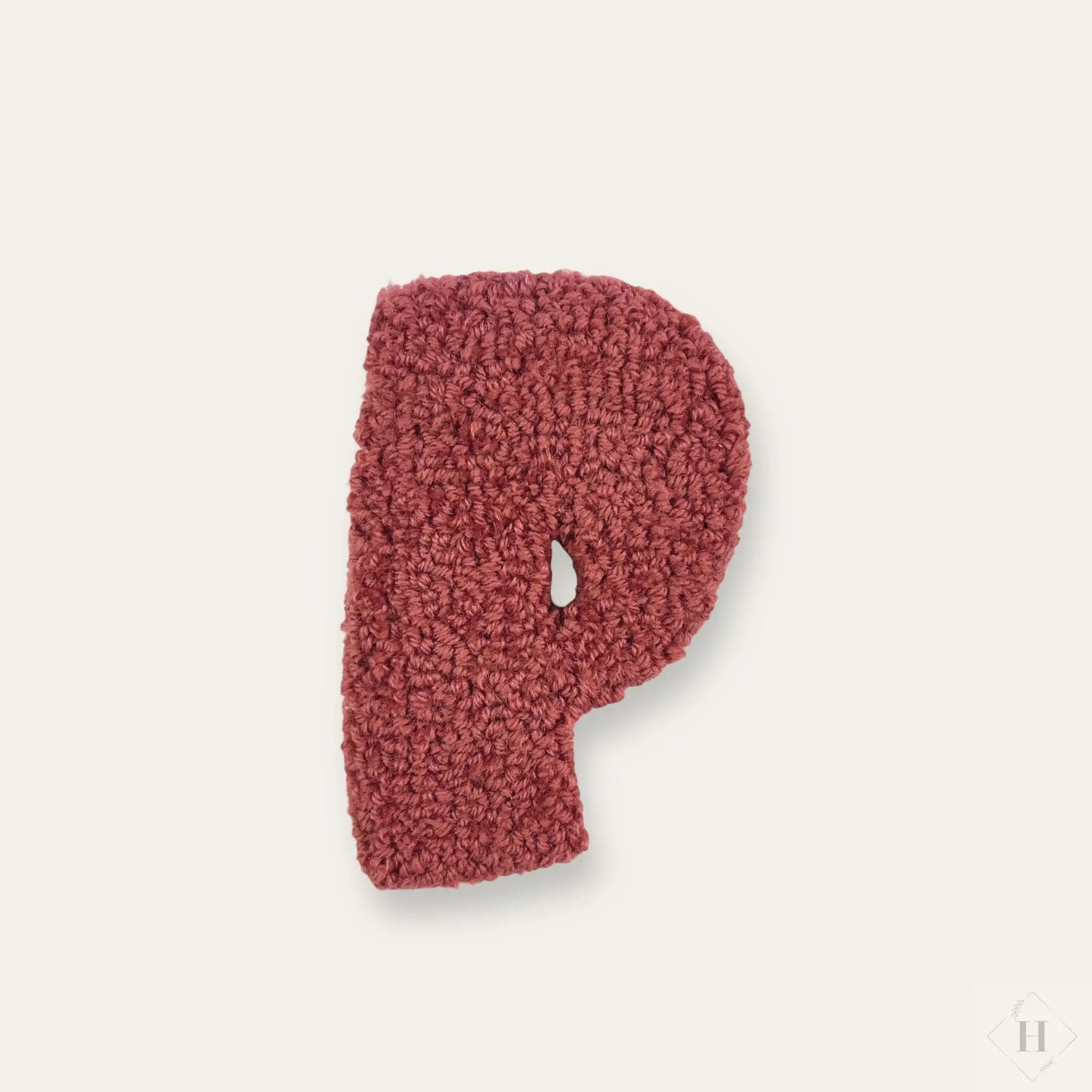 Håndlavet Tuftet Bogstav 14 cm - Personlig Væg Dekoration (P) Flair