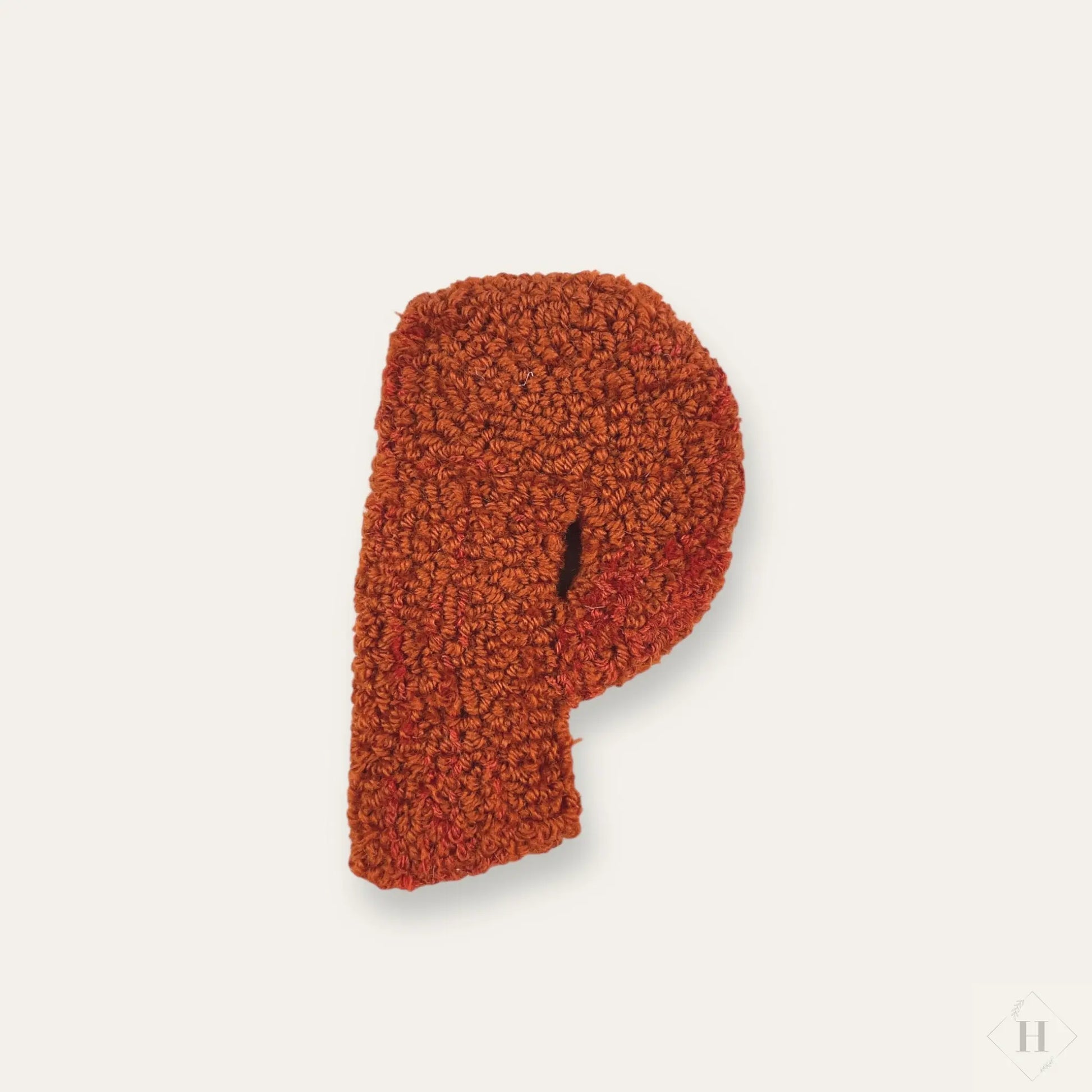 Håndlavet Tuftet Bogstav 14 cm - Personlig Væg Dekoration (P) Flair