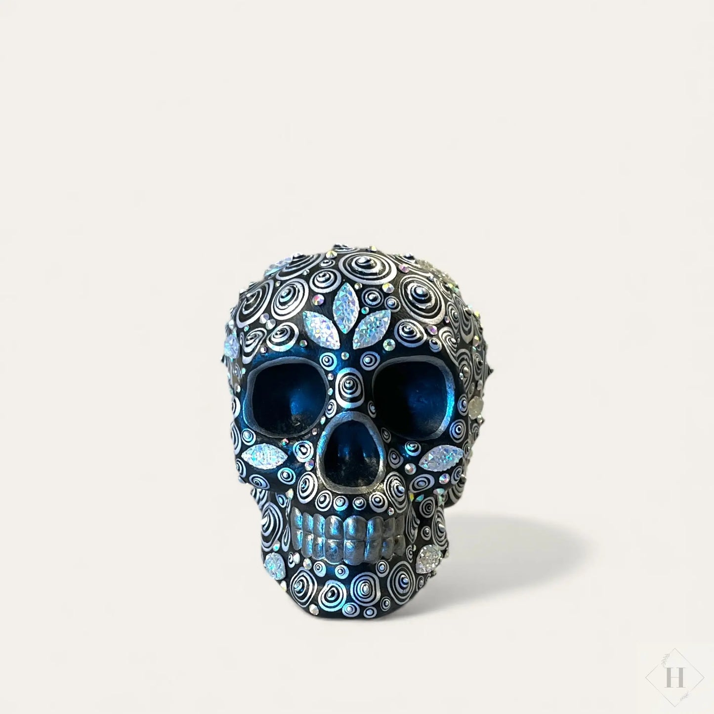 Dotart malet scull - sølv Zenjasworld