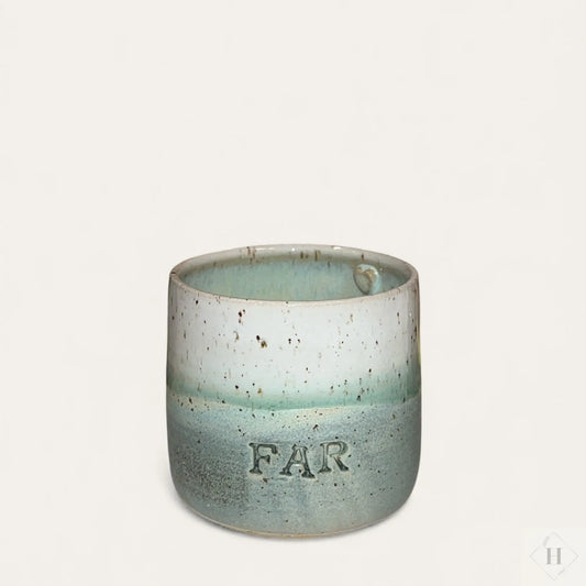 Krus uden hank - blågrøn (far) Håndlavet af