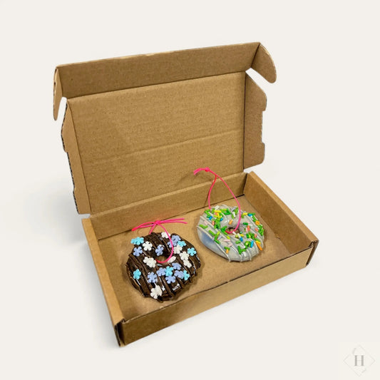 Håndlavede Keramik Doughnuts - Gaveæske med 2 stk Gitte Bramm