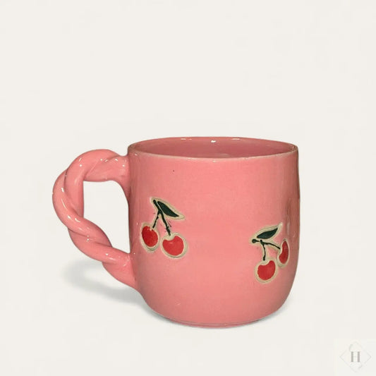 Krus med hank - kirsebær By Victoria Juul