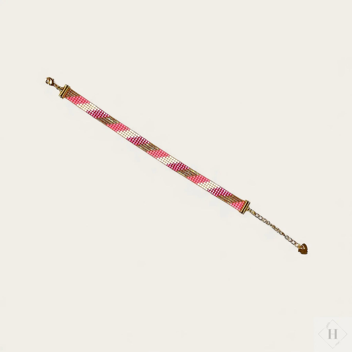 Armbånd i miyuki perler - lyserød Mabalser