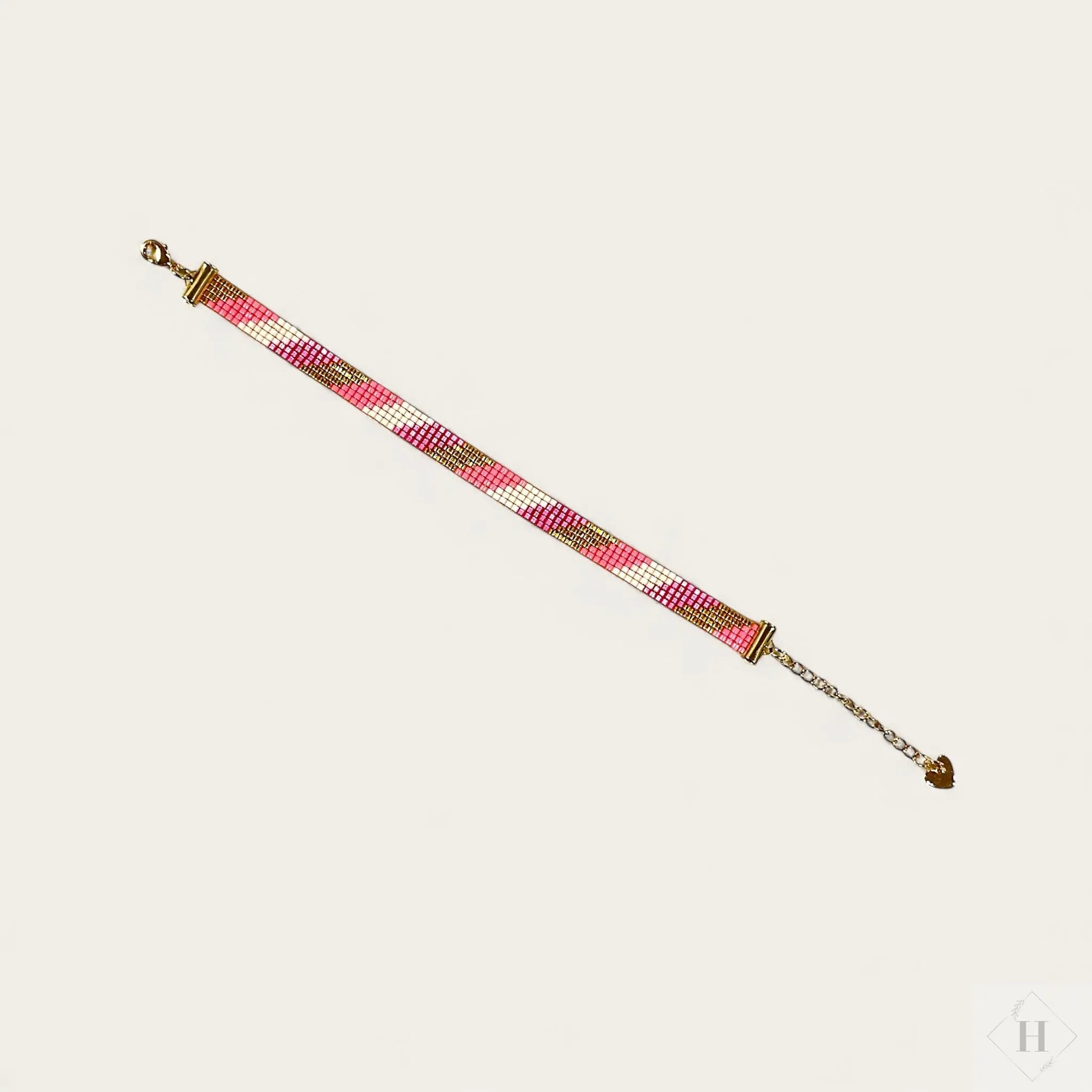 Armbånd i miyuki perler - lyserød Mabalser