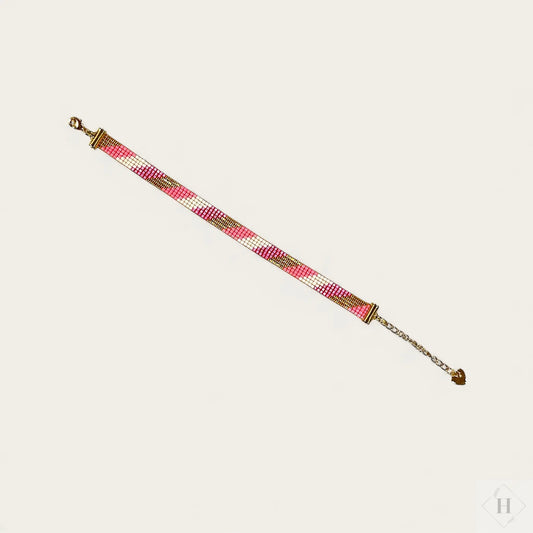 Armbånd i miyuki perler - lyserød Mabalser