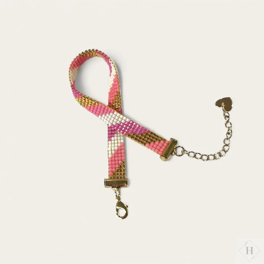 Armbånd i miyuki perler - lyserød Mabalser