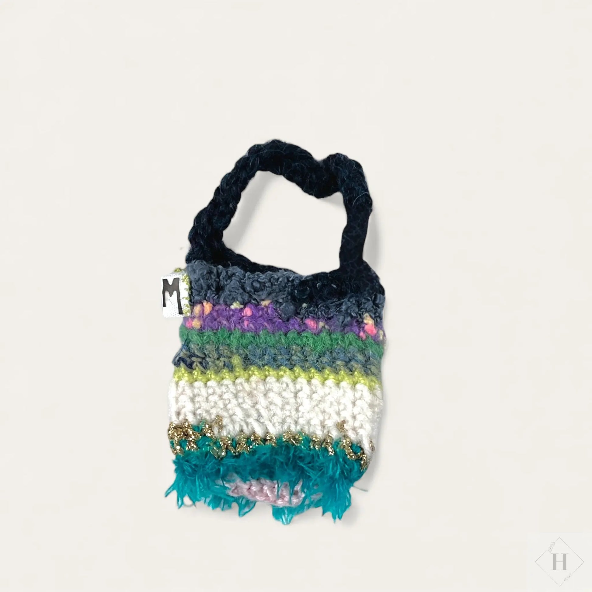 Mini Totebag - Hæklet Taskevedhæng 9 cm Møhlde