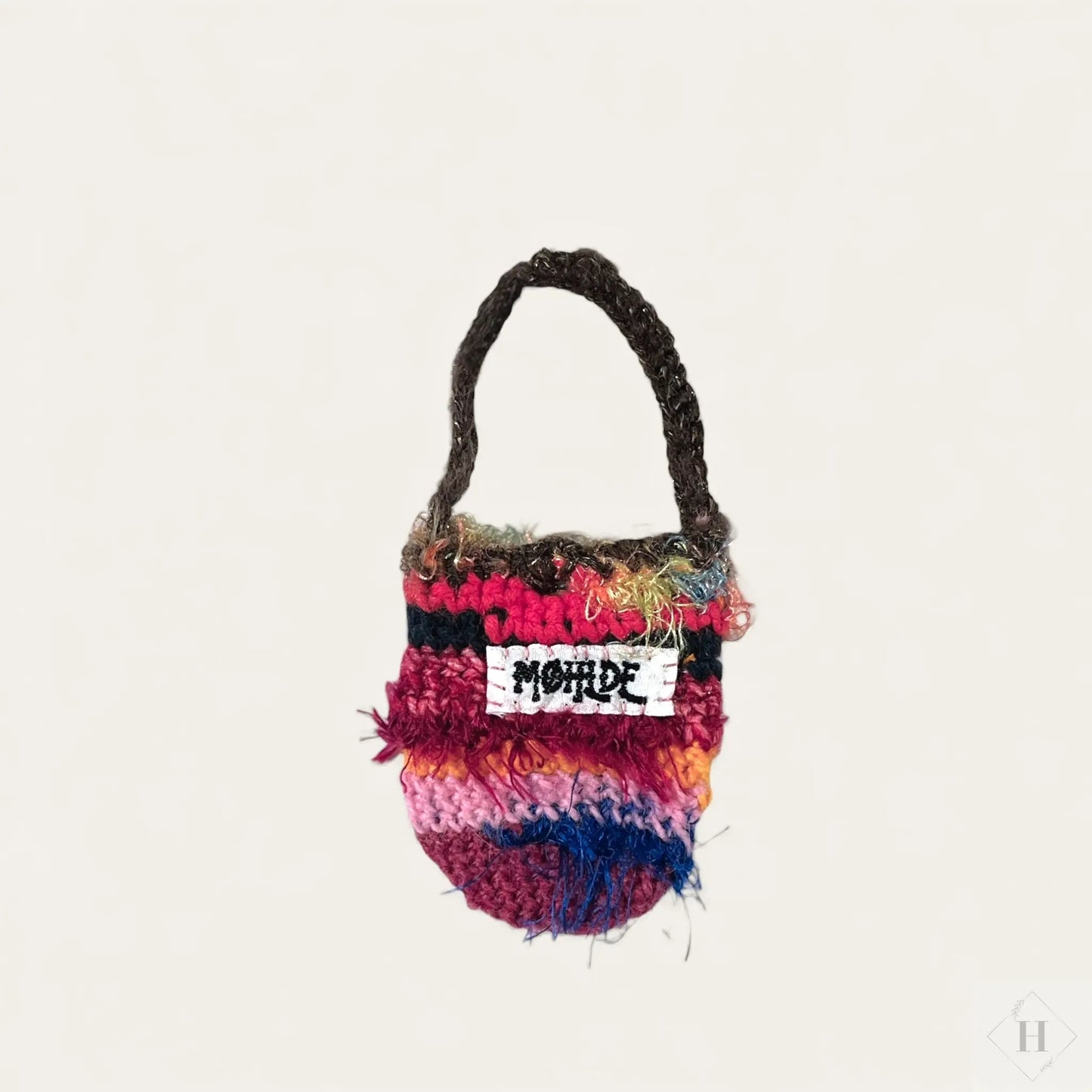 Mini Totebag - Hæklet Taskevedhæng 9 cm Møhlde