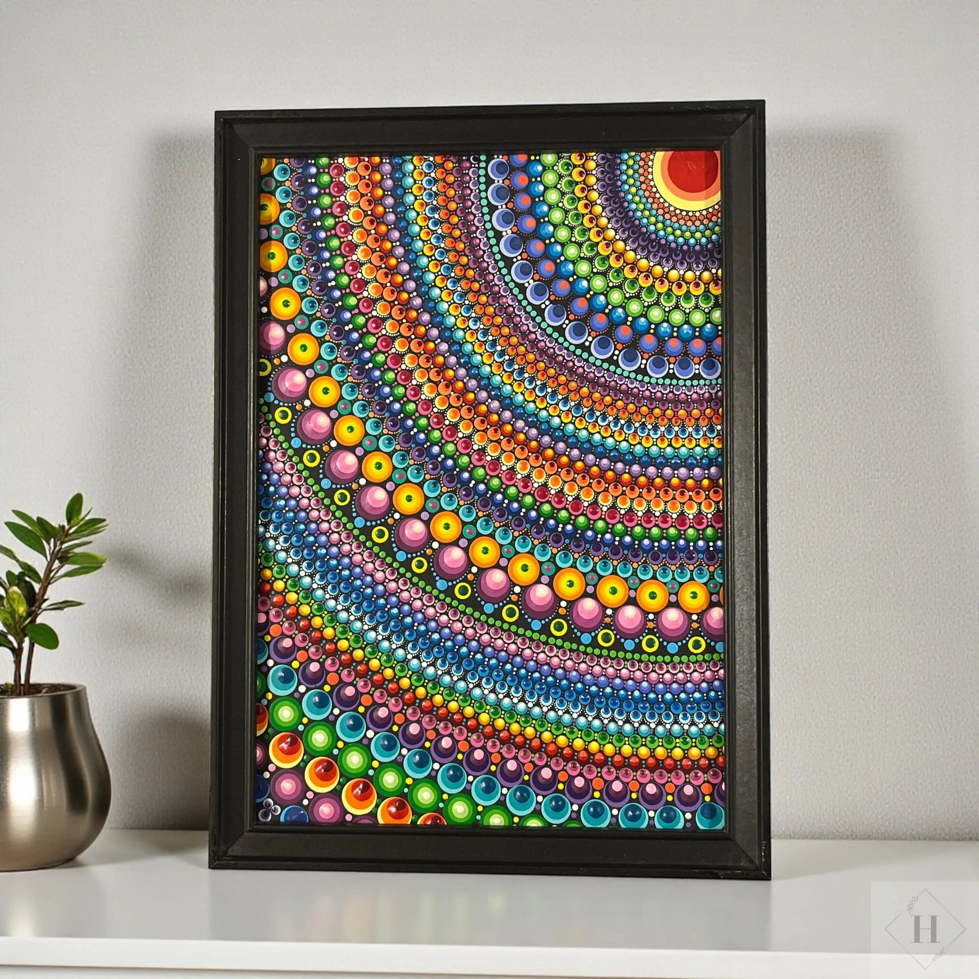 Dotart maleri i ramme 33x24 cm Zenjasworld