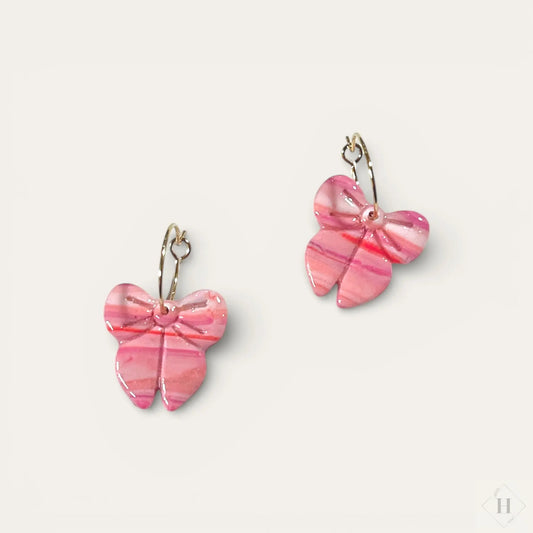 Øreringe - små sløjfer Håndlavet af