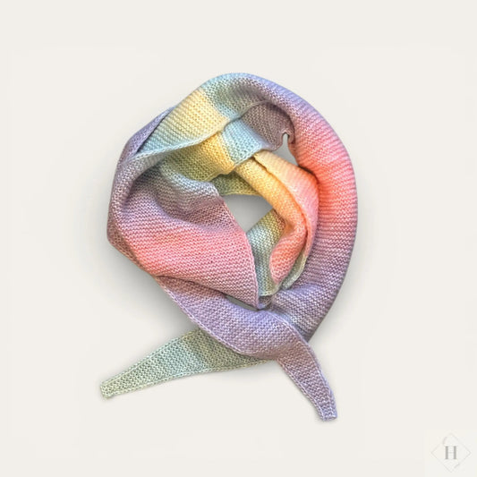 Stort tørklæde - pastel regnbue Laila