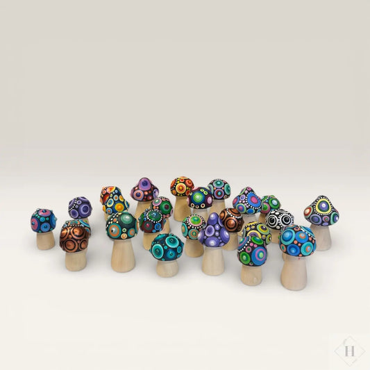 Dotart malet mini svamp Håndlavet af