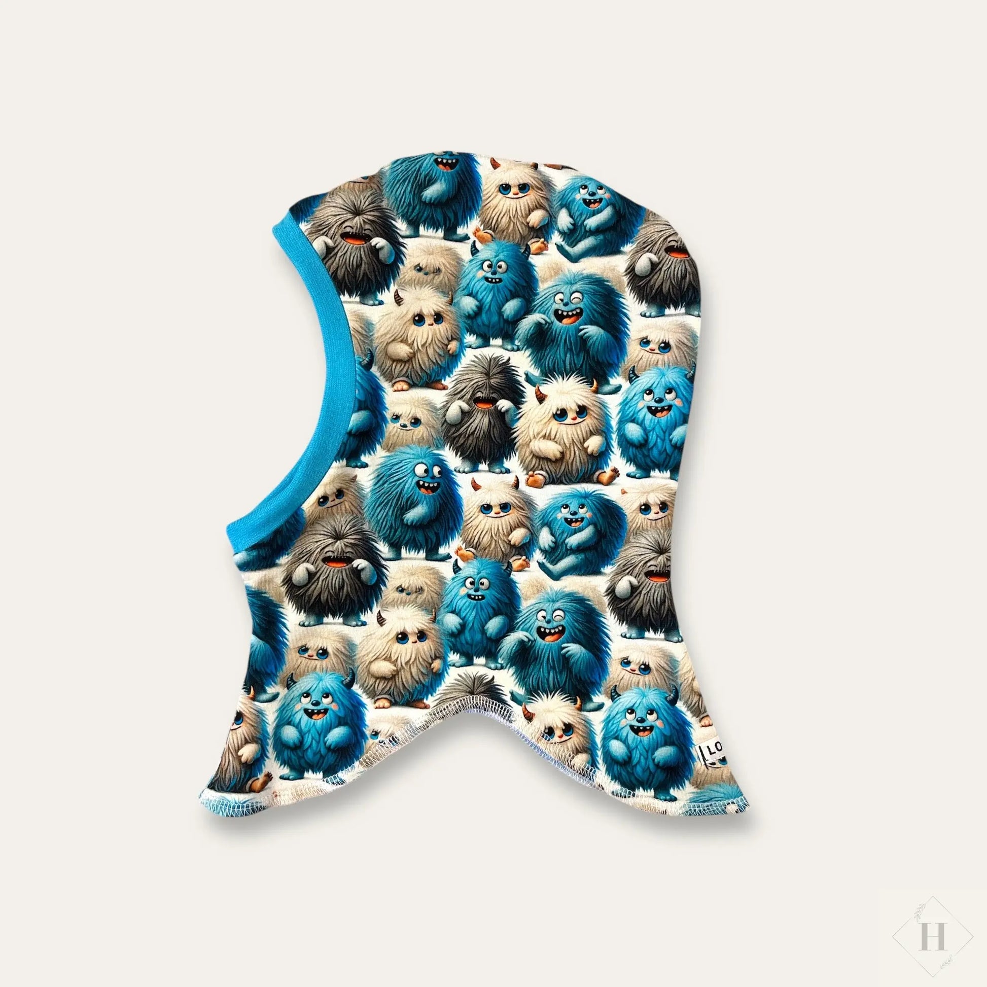 Håndlavet Baby Elefanthue Jersey Str 46-49 - Varm To-Lags Vinterhue 6-18 Måneder Louifax