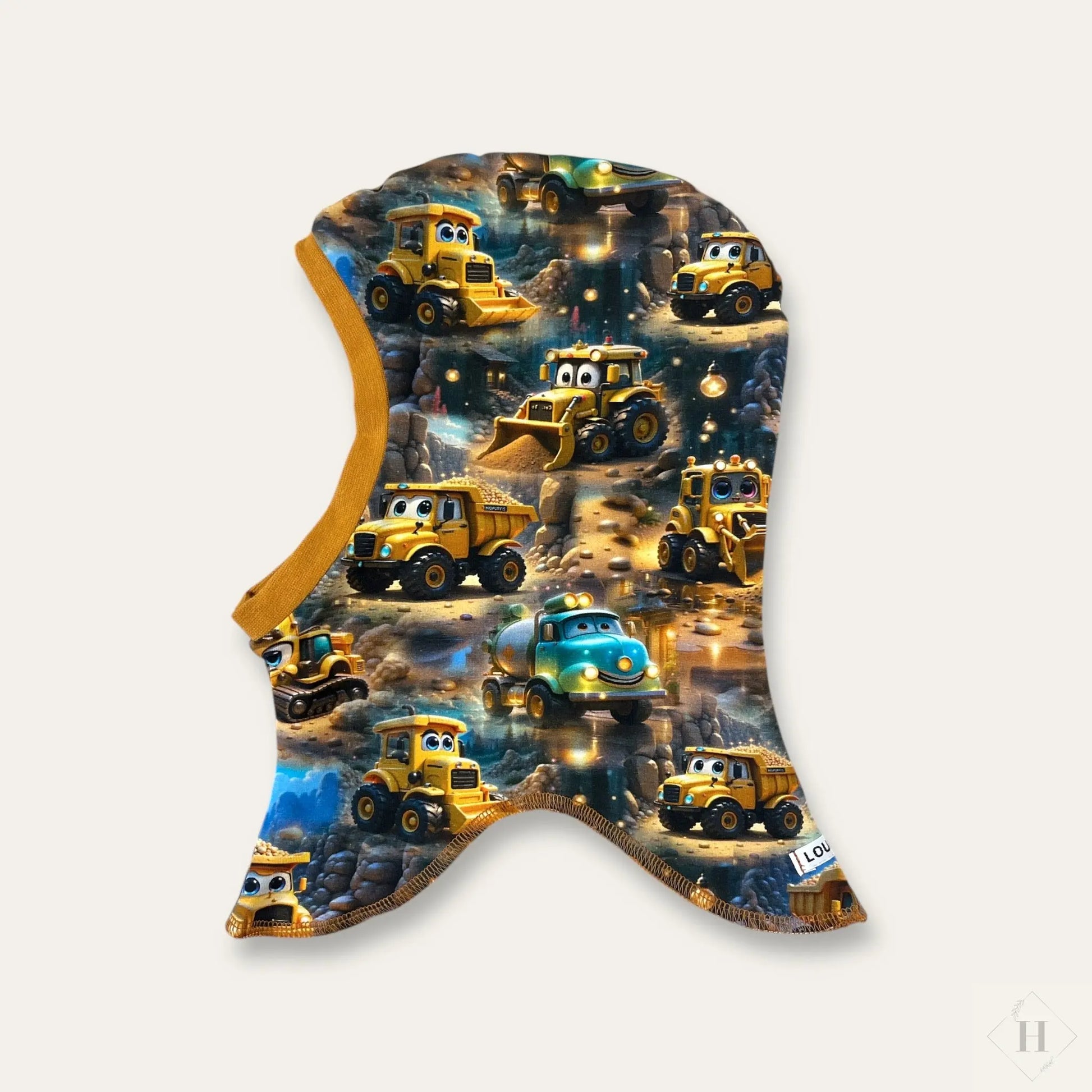 Håndlavet Baby Elefanthue Jersey Str 46-49 - Varm To-Lags Vinterhue 6-18 Måneder Louifax