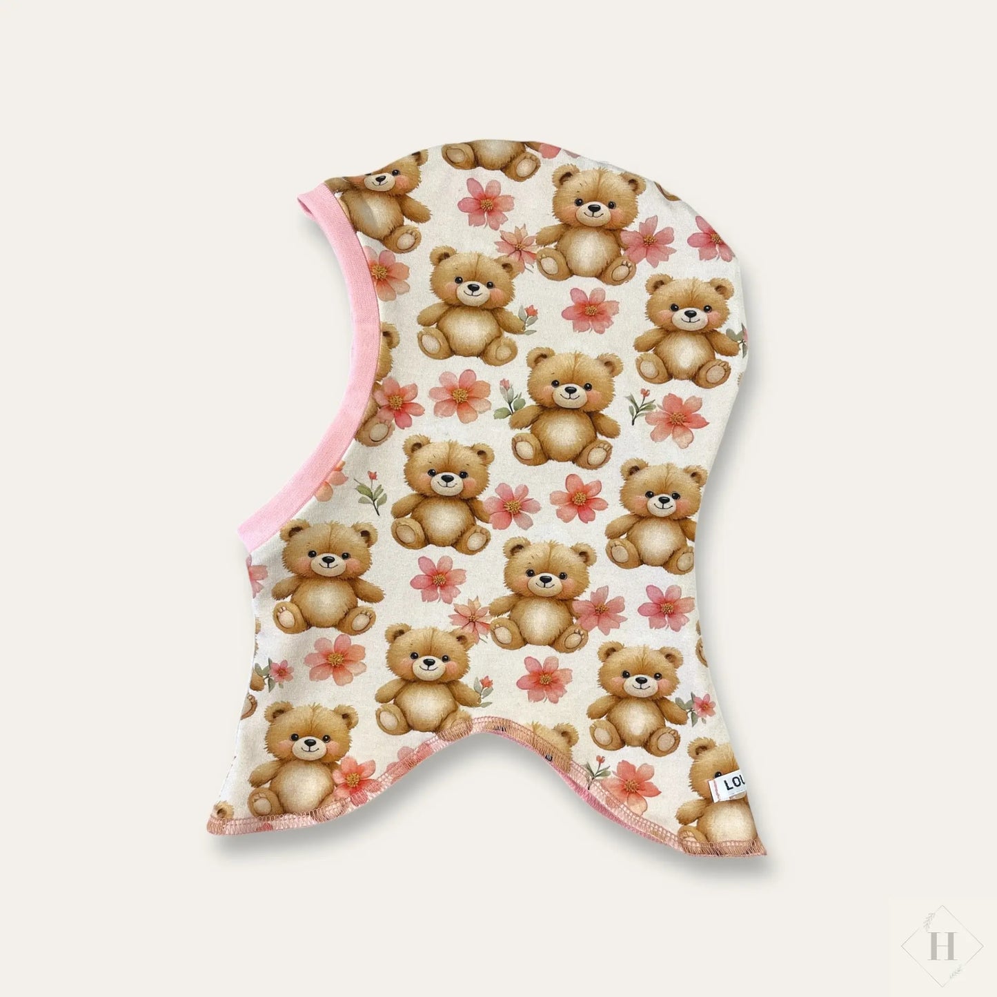 Håndlavet Baby Elefanthue Jersey Str 46-49 - Varm To-Lags Vinterhue 6-18 Måneder Louifax