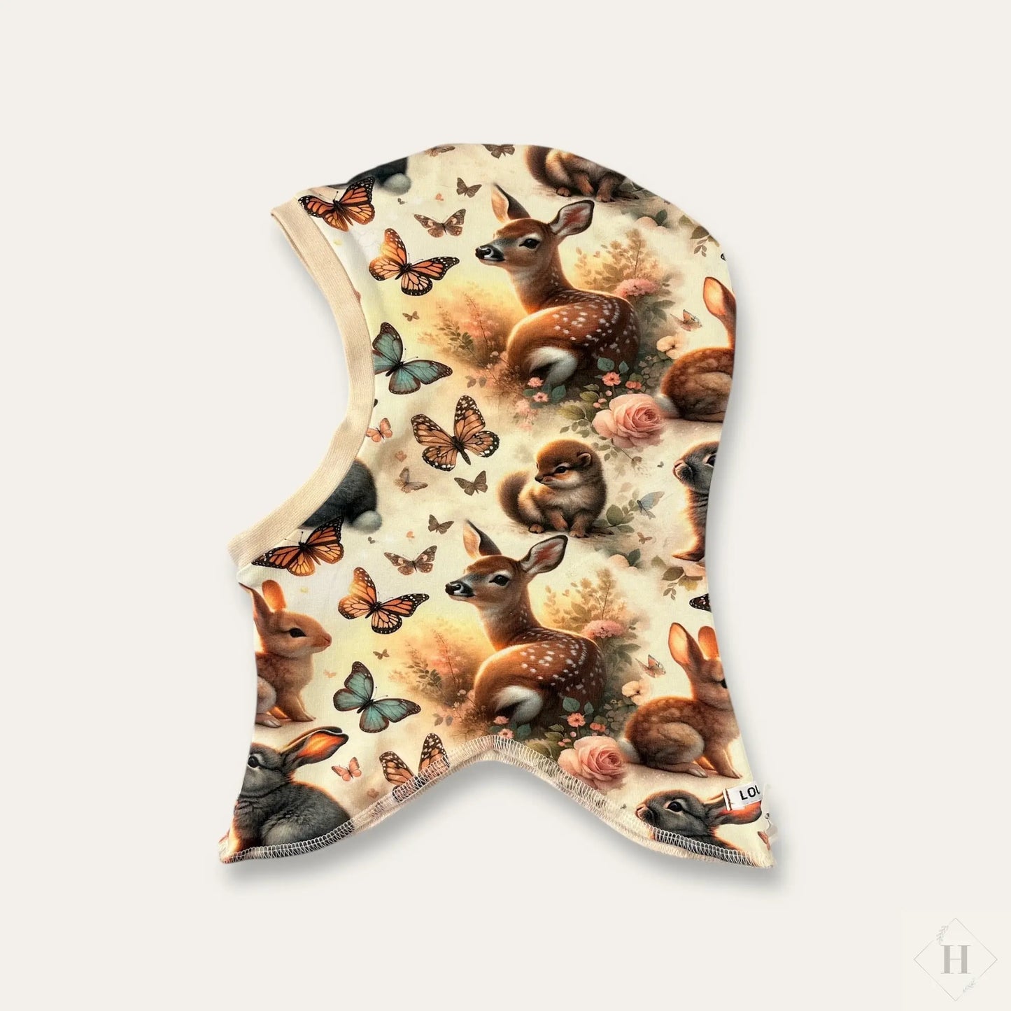 Håndlavet Baby Elefanthue Jersey Str 49-52 - Varm To-Lags Vinterhue 18 Mdr-4år Louifax