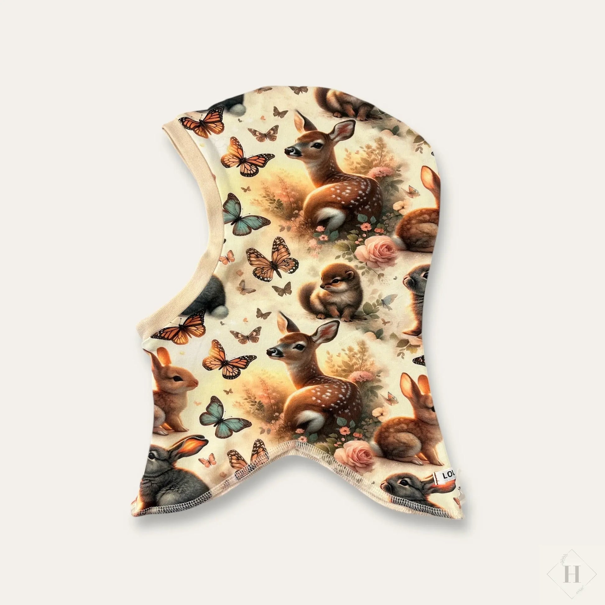 Håndlavet Baby Elefanthue Jersey Str 49-52 - Varm To-Lags Vinterhue 18 Mdr-4år Louifax