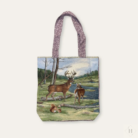 Mulepose med broderi - skovens konge Irene Kokholm