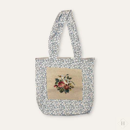 Mulepose med broderi - hyben roser Irene Kokholm