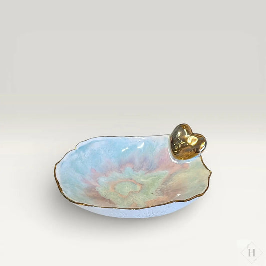 Skål i porcelæn med guldhjerte Jøwjøw