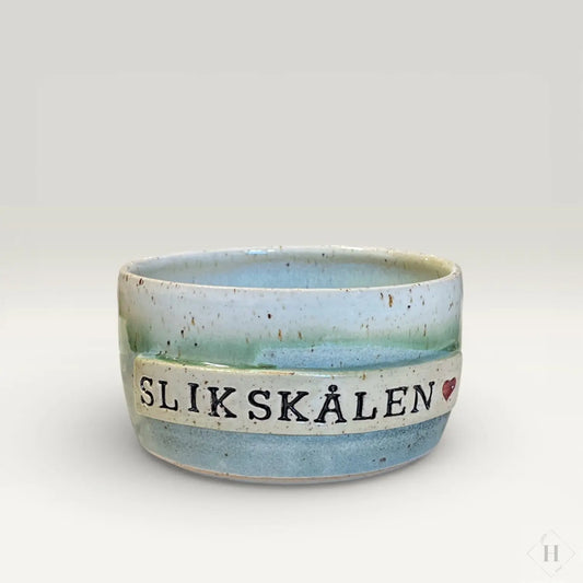 Håndlavet slikskål i keramik - Blågrøn skål fra Clay by Hornstrup Clay by Hornstrup