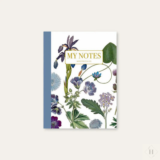 Blå blomster - notesbog Koustrupco