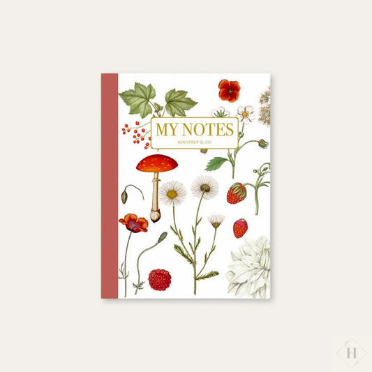 Rød blomster - noteshæfte Koustrupco