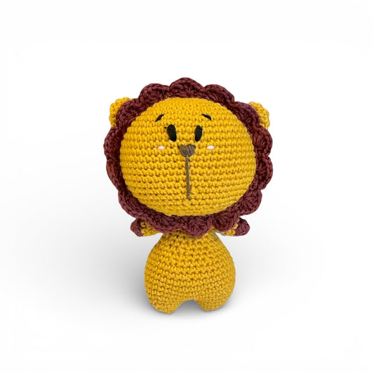 Hæklet løve - håndlavet bamse i bomuld