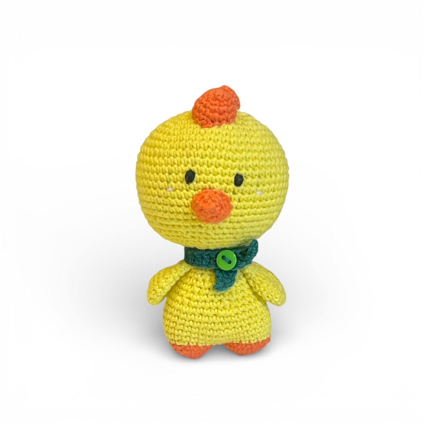 Hæklet kylling - håndlavet bamse i bomuld