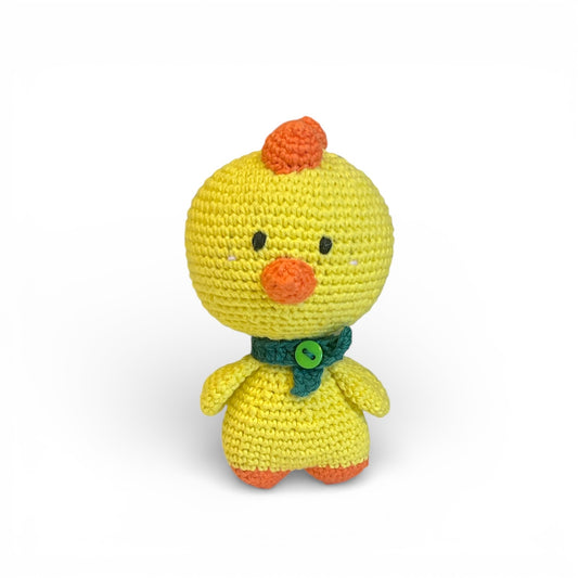 Hæklet kylling - håndlavet bamse i bomuld