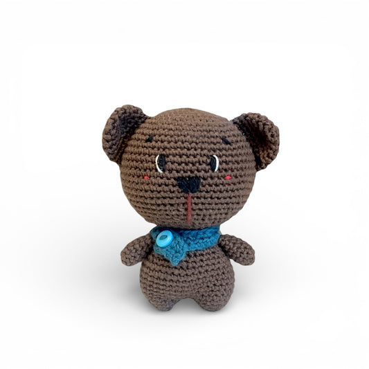 Hæklet Bjørn - håndlavet bamse i bomuld