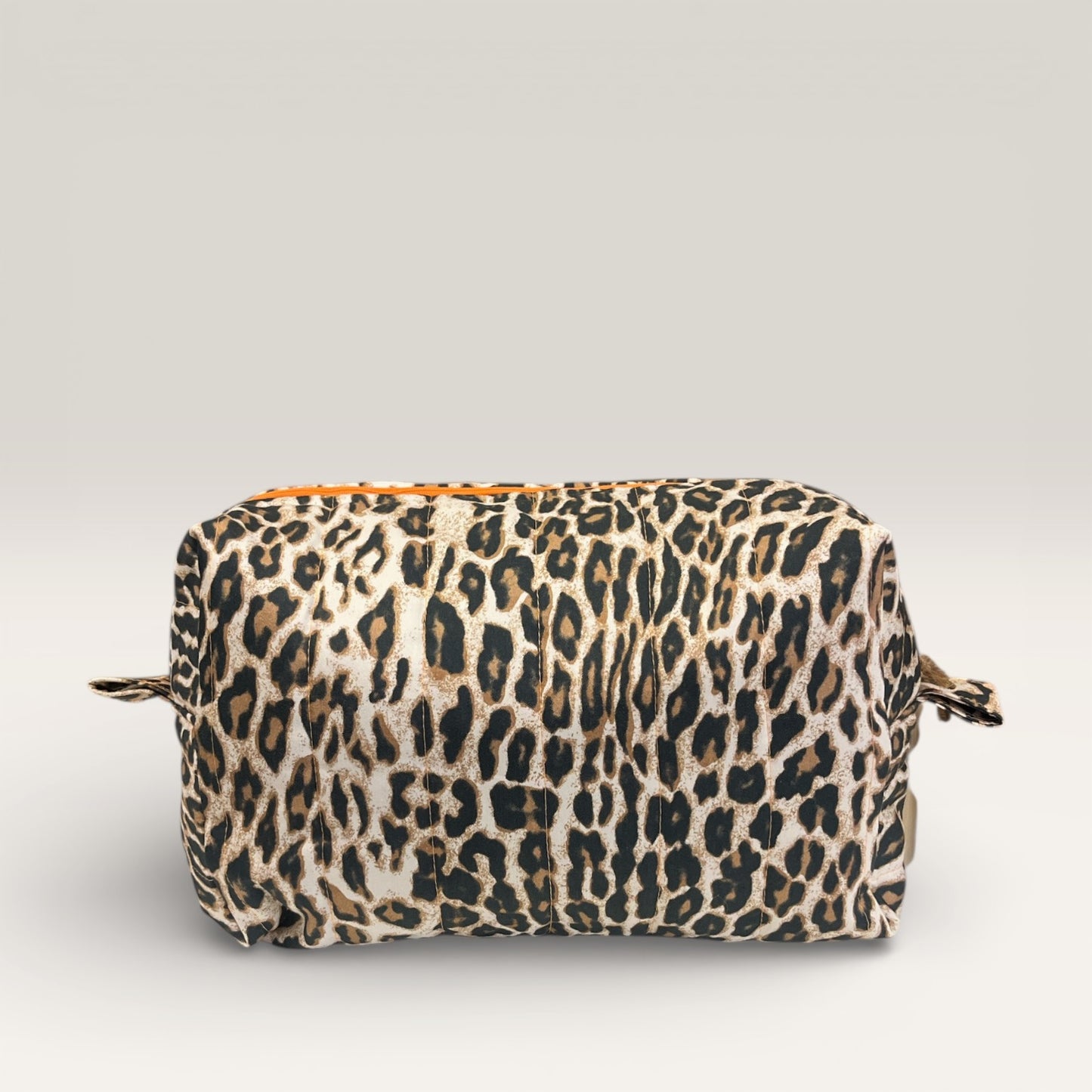 Stor Toilettaske Leopard - Håndlavet Quiltet Viskose