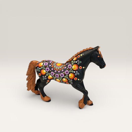 Dotart Malet Hest - Genbrugs Figur Hånddekoreret