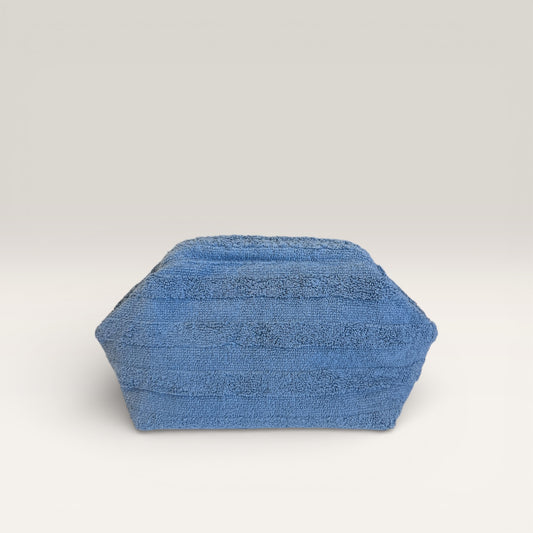 Clutch med Bøjlelukning støvet blå - Håndlavet i frotté stof