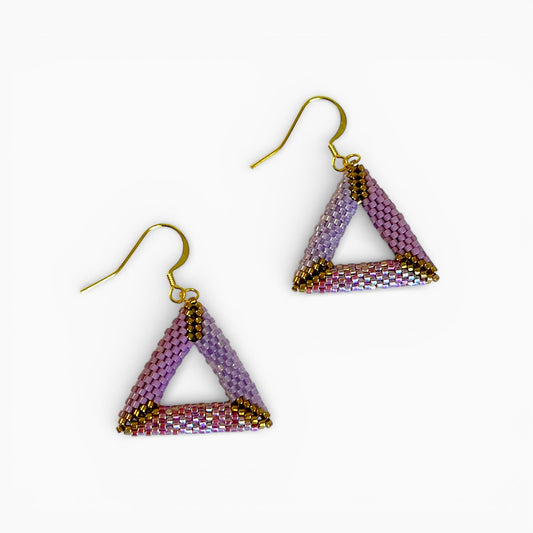 Øreringe i miyukiperler - store trekanter