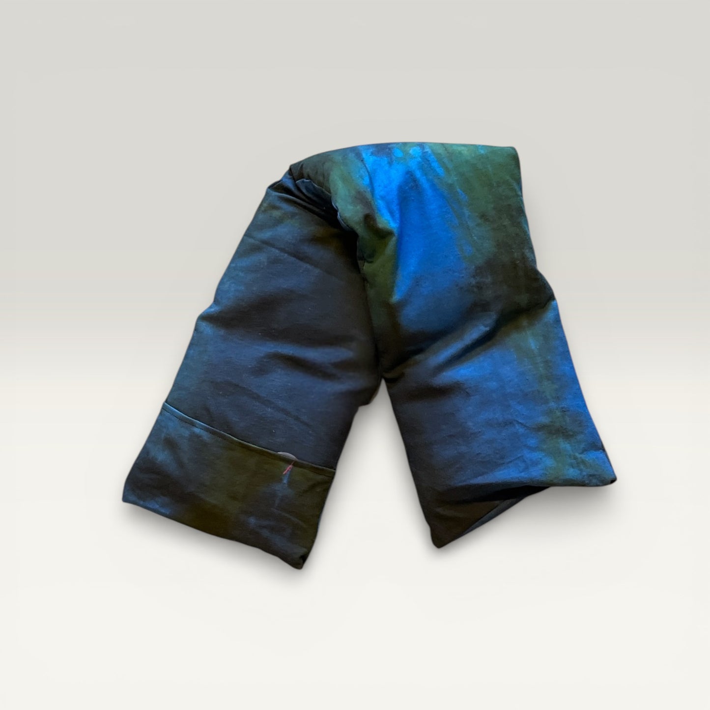 Stor varmepude - batik farvet mørk blå/grøn