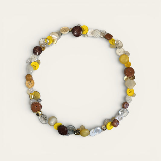 Dørkrans af knapper - gule nuancer