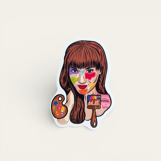 Sticker - painting lady