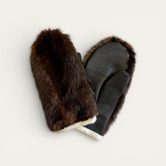 Luffer med mink pels