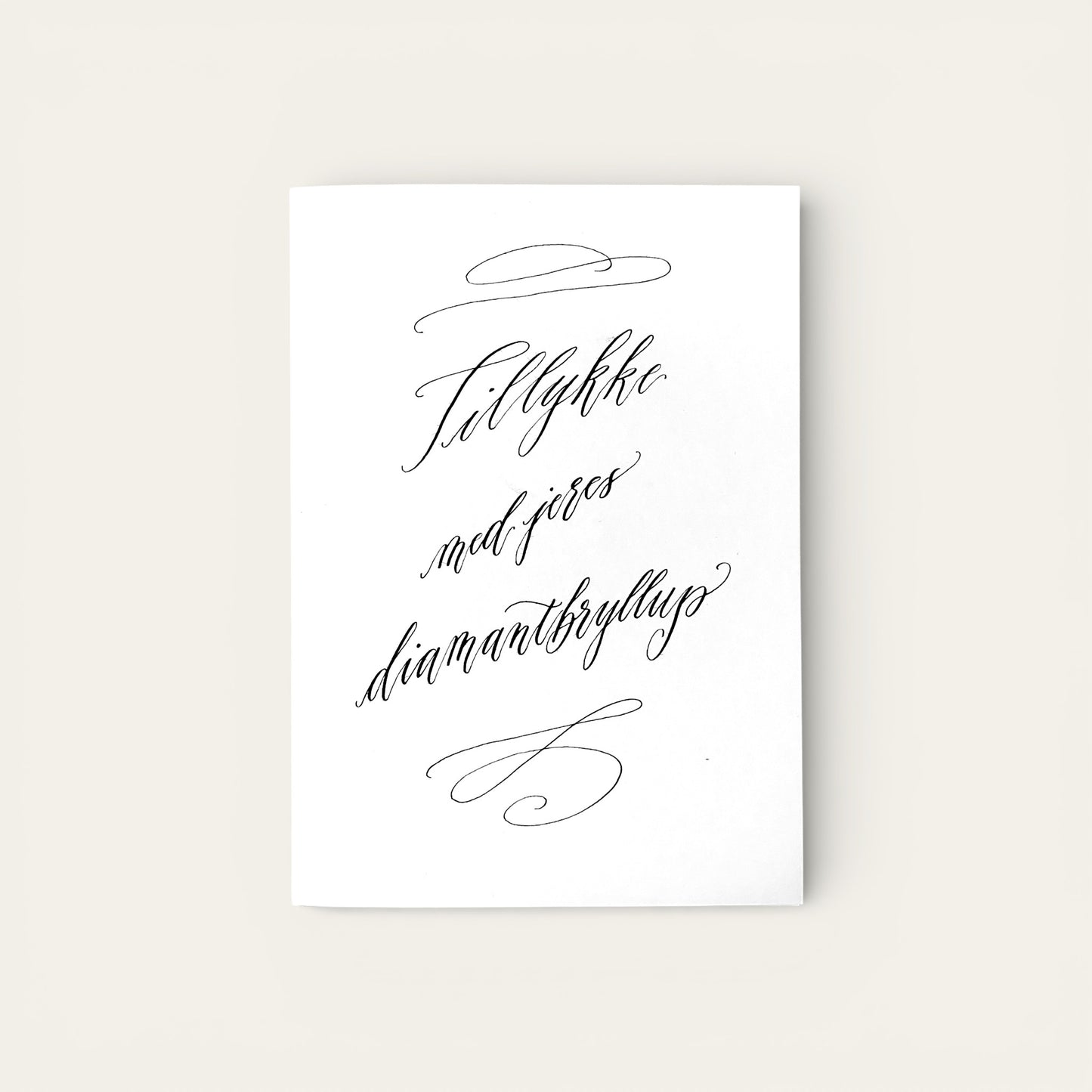 Håndskrevet kort - diamantbryllup